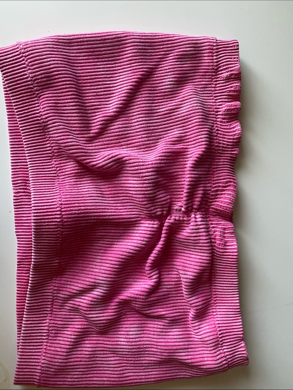 American Eagle Outfitters Bright Pink Ribbed Tube Top with White Accent